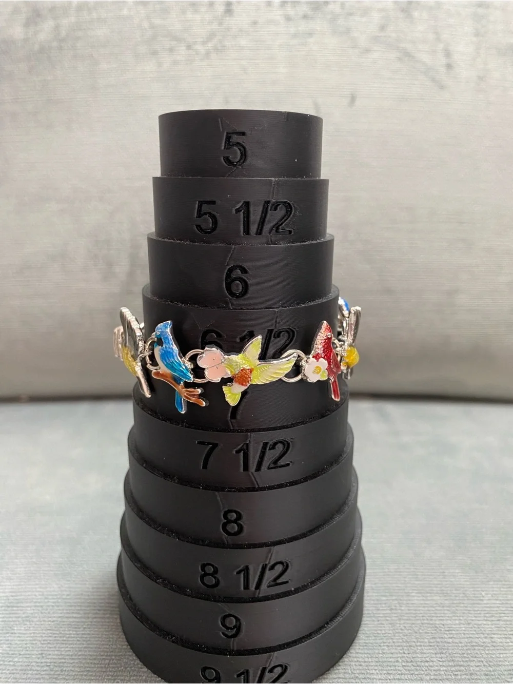 Multicolor Enamel Bird Link Bracelet Magnetic Closure size 6.5 vintage - Picture 4 of 17